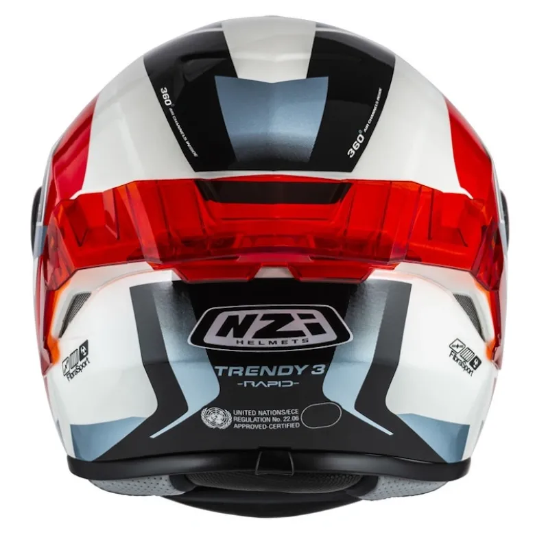 Kask integralny NZI TRENDY RAPID WHITE RED BLUE RED biały czerwony niebieski
