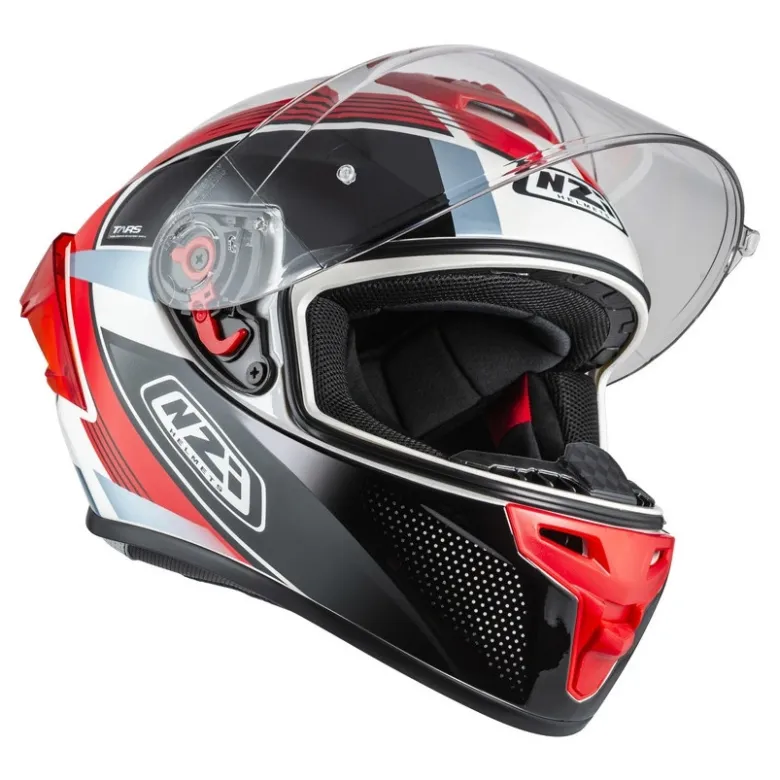 Kask integralny NZI TRENDY RAPID WHITE RED BLUE RED biały czerwony niebieski