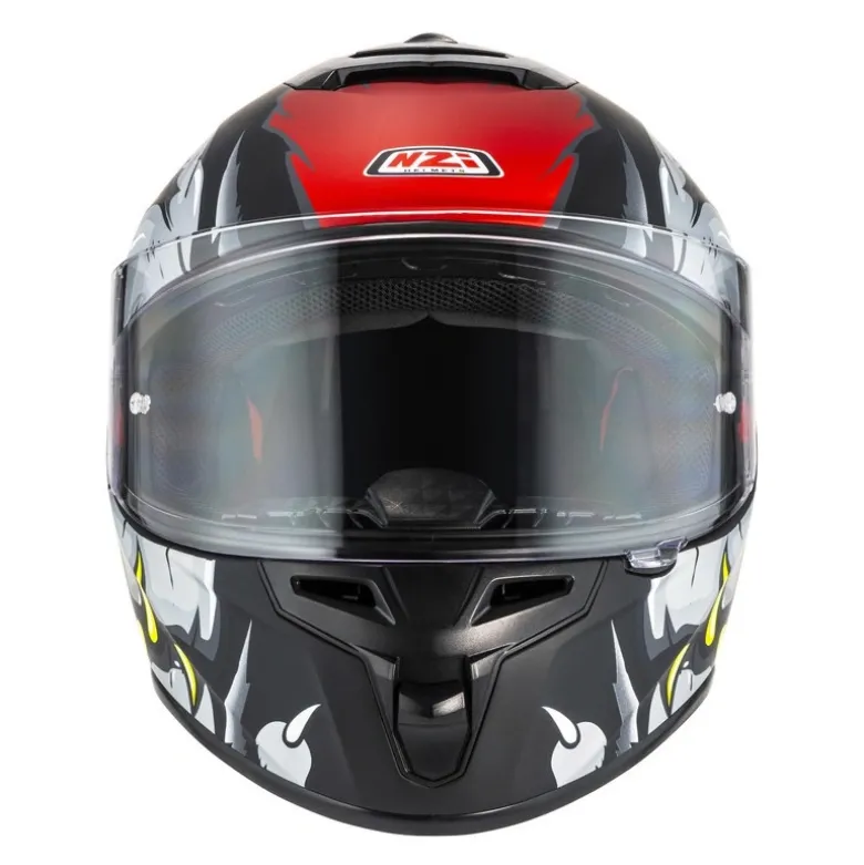 Kask integralny NZI TRENDY 3 RAPTOR BLACK GREY RED MATT czarny szary czerwony