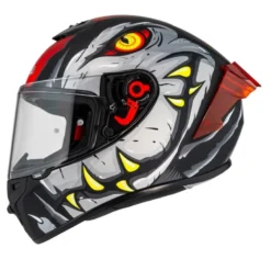 Kask integralny NZI TRENDY 3 RAPTOR BLACK GREY RED MATT czarny szary czerwony
