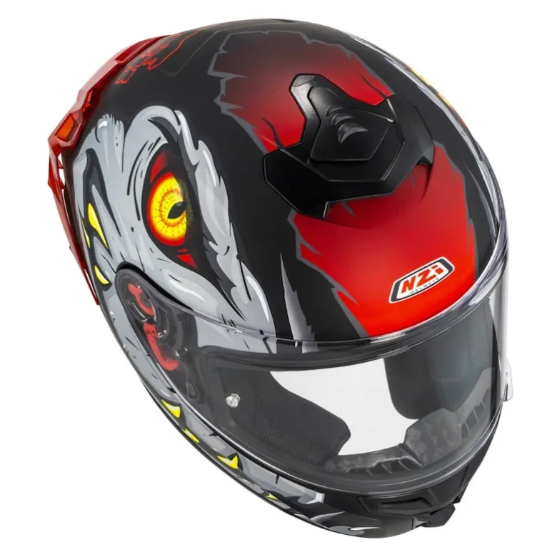 Kask integralny NZI TRENDY 3 RAPTOR BLACK GREY RED MATT czarny szary czerwony