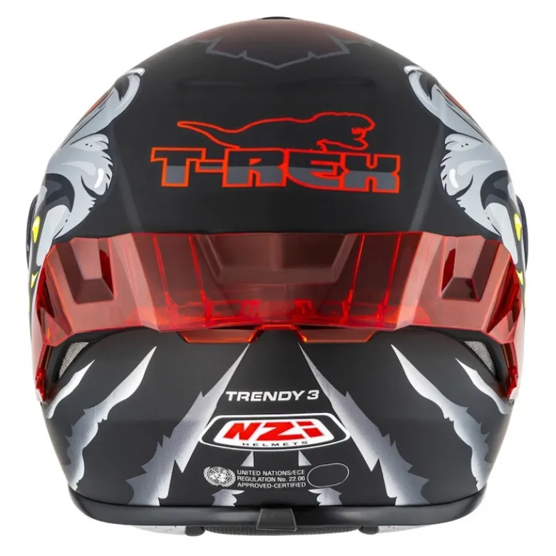 Kask integralny NZI TRENDY 3 RAPTOR BLACK GREY RED MATT czarny szary czerwony