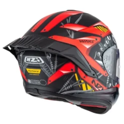 Kask integralny NZI WAKE STREAM CYBER BLACK RED MATT czarny czerwony