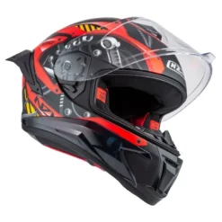 Kask integralny NZI WAKE STREAM CYBER BLACK RED MATT czarny czerwony
