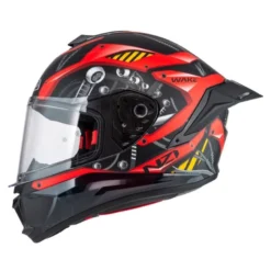 Kask integralny NZI WAKE STREAM CYBER BLACK RED MATT czarny czerwony
