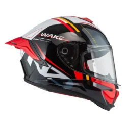 Kask integralny NZI WAKE STREAM STRIPES BLACK WHITE RED czarny biały czerwony