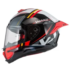 Kask integralny NZI WAKE STREAM STRIPES BLACK WHITE RED czarny biały czerwony