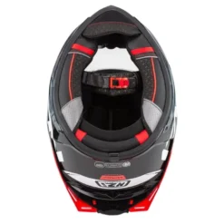 Kask integralny NZI WAKE STREAM STRIPES BLACK WHITE RED czarny biały czerwony