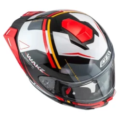 Kask integralny NZI WAKE STREAM STRIPES BLACK WHITE RED czarny biały czerwony
