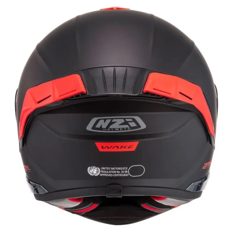 Kask integralny NZI WAKE STREAM BOOSTER SOLID BLACK RED MATT czarny czerwony