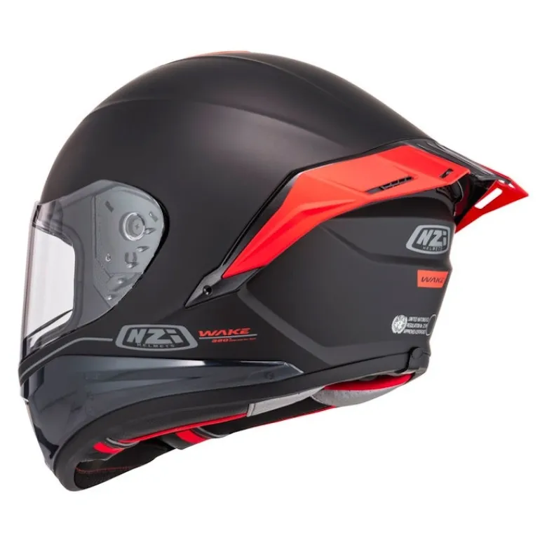 Kask integralny NZI WAKE STREAM BOOSTER SOLID BLACK RED MATT czarny czerwony
