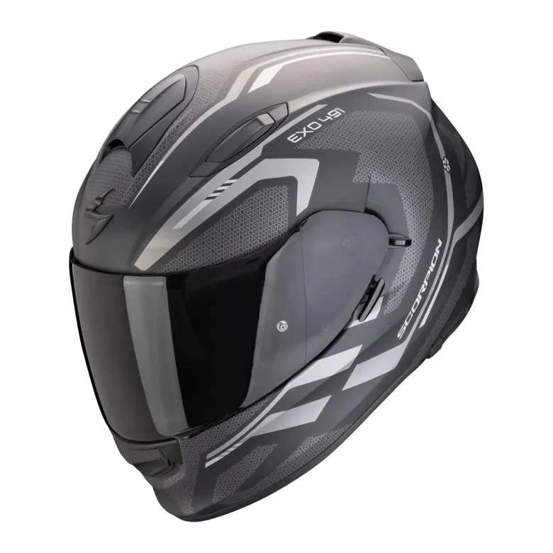 Kask integralny SCORPION EXO 491 KRIPTA MATT BLACK/SILVER czarny srebrny