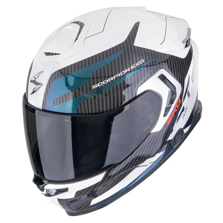 Kask integralny SCORPION EXO-GT SP AIR FLEX WHITE/CHAMELEON biały czarny niebieski fioletowy