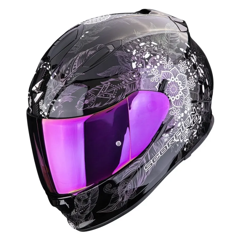 Kask integralny SCORPION EXO-491 DREAM BLACK/CHAMELEON czarny fioletowy