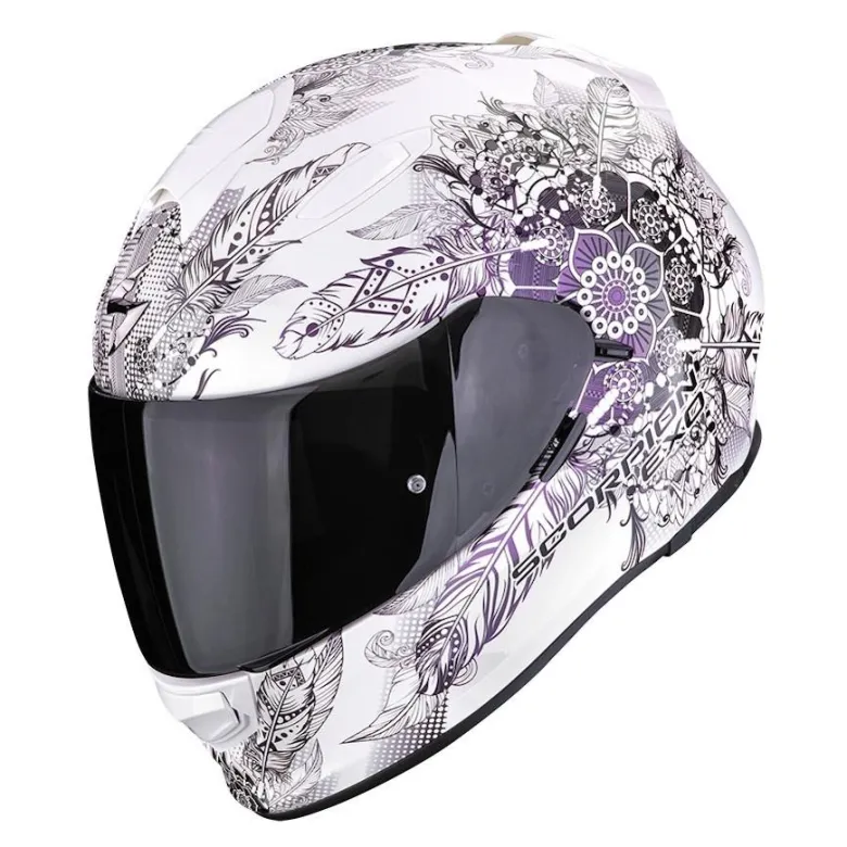 Kask integralny SCORPION EXO-491 DREAM WHITE/CHAMELEON biały fioletowy