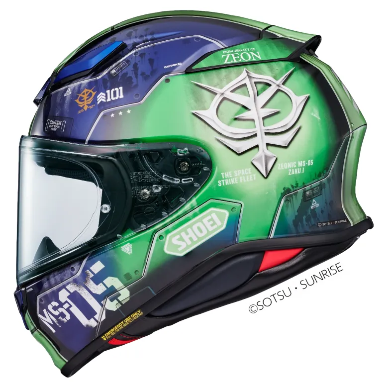 Kask integralny SHOEI NXR2 ZAKU I TC-11 zielony niebieski