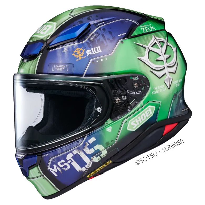 Kask integralny SHOEI NXR2 ZAKU I TC-11 zielony niebieski
