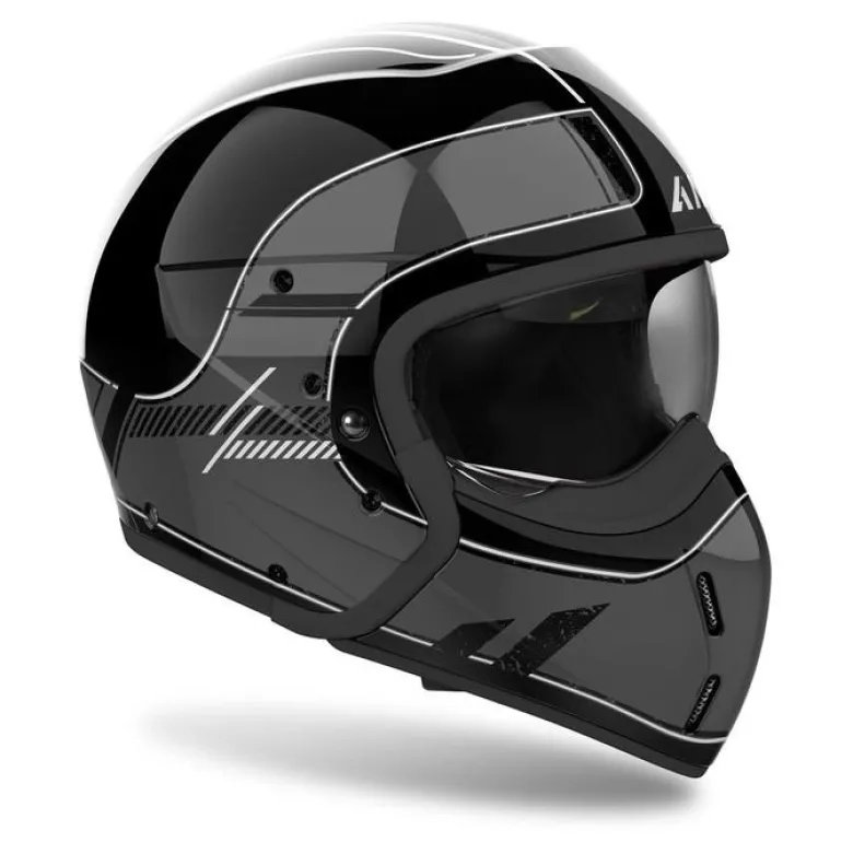 Kask modułowy AIROH J110 RASTER DARK GREY GLOSS czarny szary