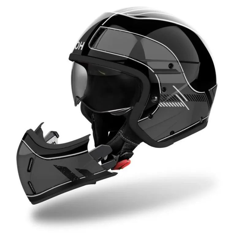 Kask modułowy AIROH J110 RASTER DARK GREY GLOSS czarny szary