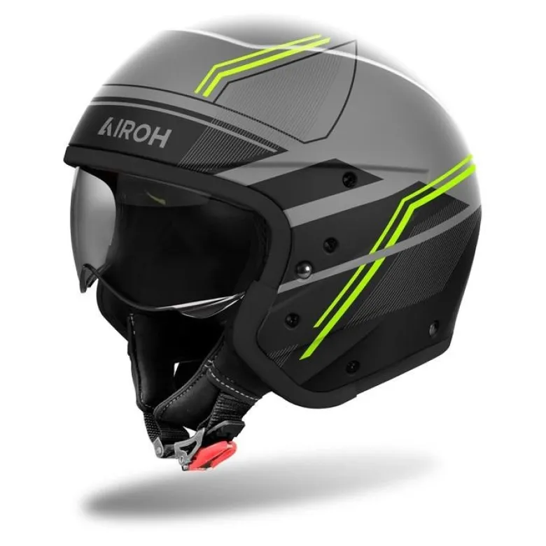 Kask modułowy AIROH J110 SLIM YELLOW MATT żółty fluo szary czarny