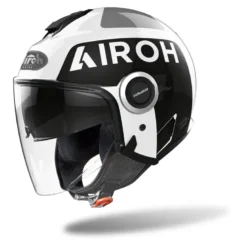 Kask otwarty AIROH HELIOS UP WHITE GLOSS czarny biały szary