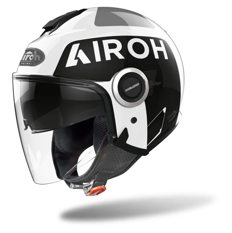 Kask otwarty AIROH HELIOS UP WHITE GLOSS czarny biały szary