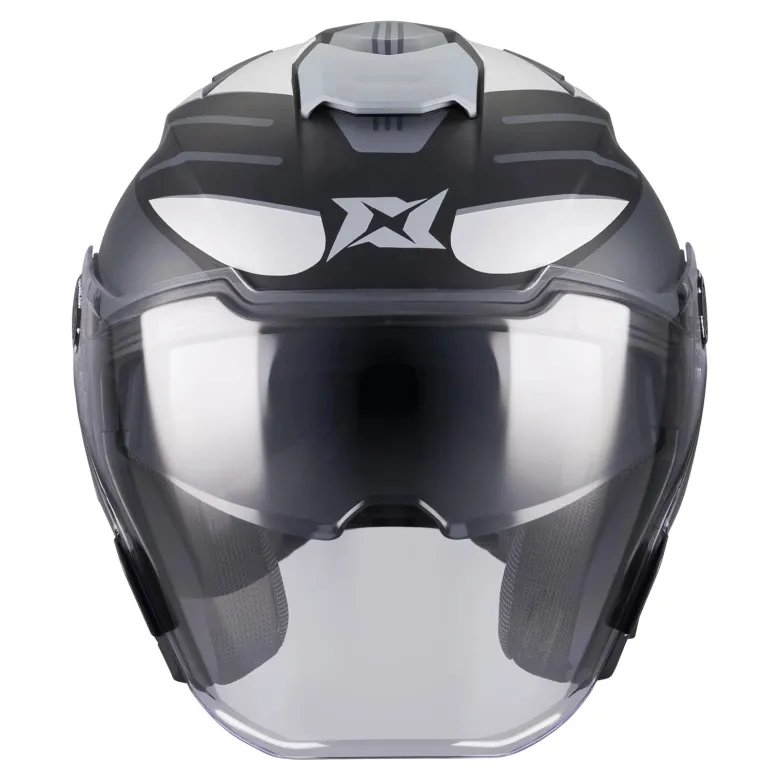 Kask otwarty AXXIS BLAZER SV ROUND B2 MATT czarny szary biały