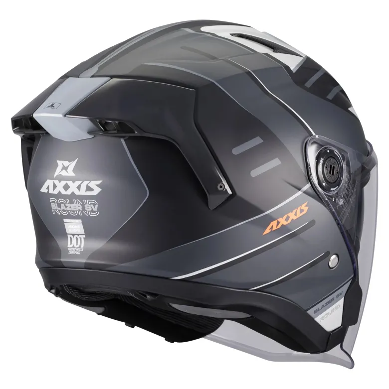 Kask otwarty AXXIS BLAZER SV ROUND B2 MATT czarny szary biały