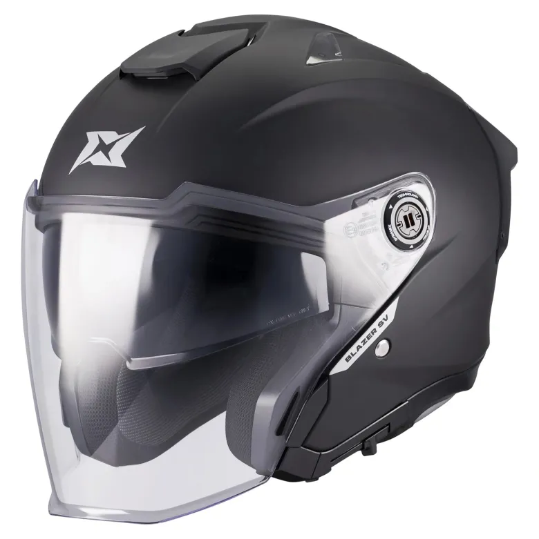 Kask otwarty AXXIS BLAZER SV SOLID A1 MATT BLACK czarny mat