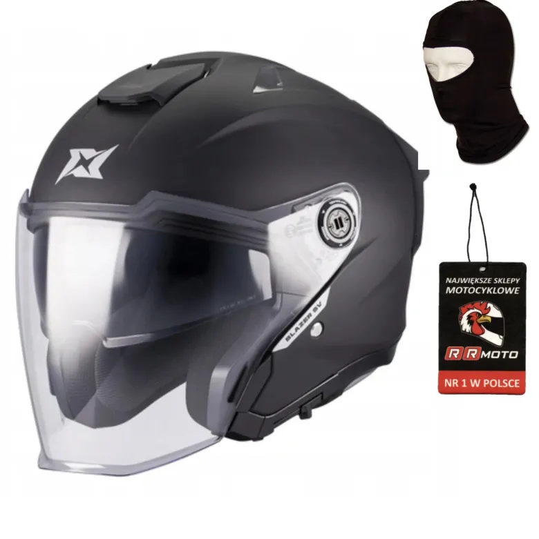 Kask otwarty AXXIS BLAZER SV SOLID A1 MATT BLACK czarny mat
