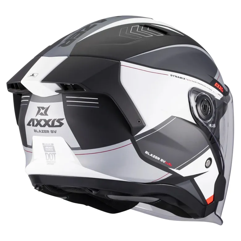 Kask otwarty AXXIS BLAZER SV TRAFFIC B0 MATT czarny szary biały