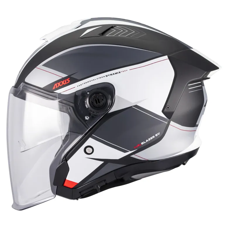 Kask otwarty AXXIS BLAZER SV TRAFFIC B0 MATT czarny szary biały