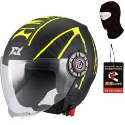 Kask otwarty AXXIS METRO S SIRIS B13 MATT czarny żółty fluo