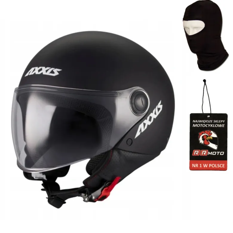 Kask otwarty AXXIS SQUARE S SOLID A1 MATT BLACK czarny mat