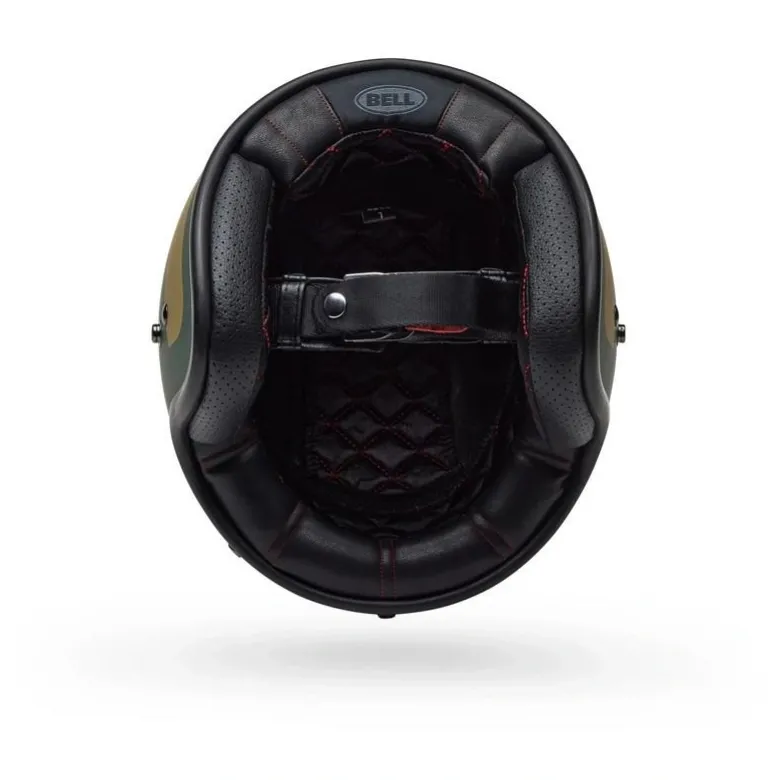 Kask otwarty BELL CUSTOM 500 ECE6 PARLOR MATTE EMERALD GOLD zielony złoty