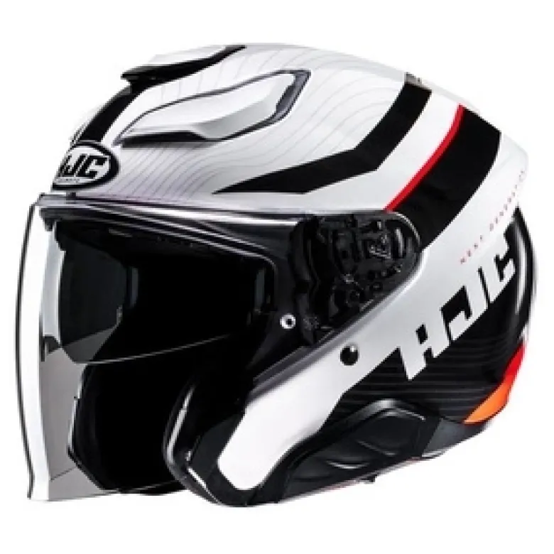 Kask otwarty HJC F31 NABY SILVER/WHITE srebrny biały czerwony