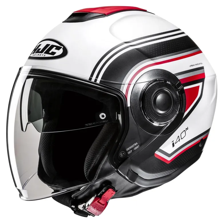 Kask otwarty HJC I40N LINIA WHITE/BLACK biały czarny