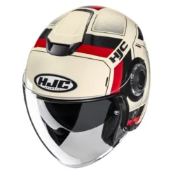 Kask otwarty HJC I40N VELU BEIGE/RED beżowy czerwony