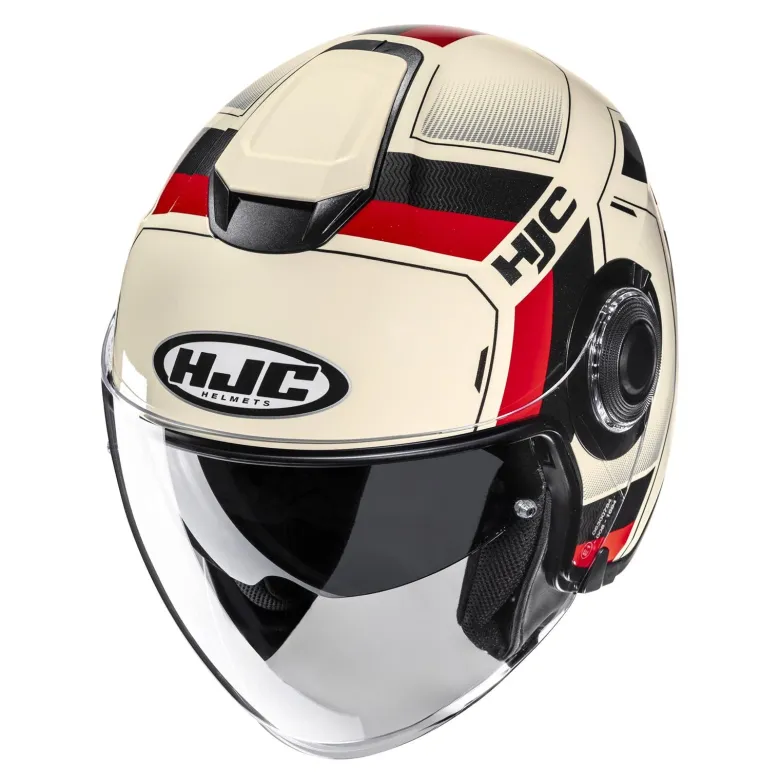 Kask otwarty HJC I40N VELU BEIGE/RED beżowy czerwony