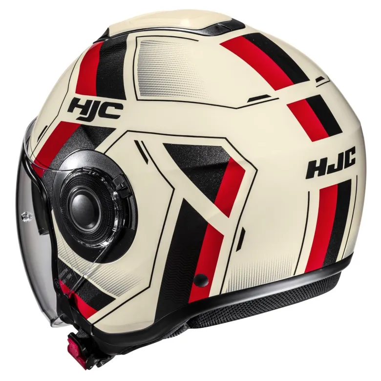 Kask otwarty HJC I40N VELU BEIGE/RED beżowy czerwony