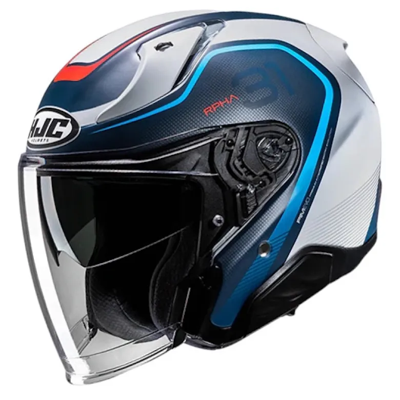 Kask otwarty HJC RPHA 31 KOUV BLACK/SILVER czarny srebrny niebieski