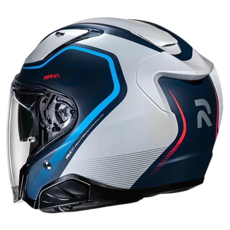 Kask otwarty HJC RPHA 31 KOUV BLACK/SILVER czarny srebrny niebieski
