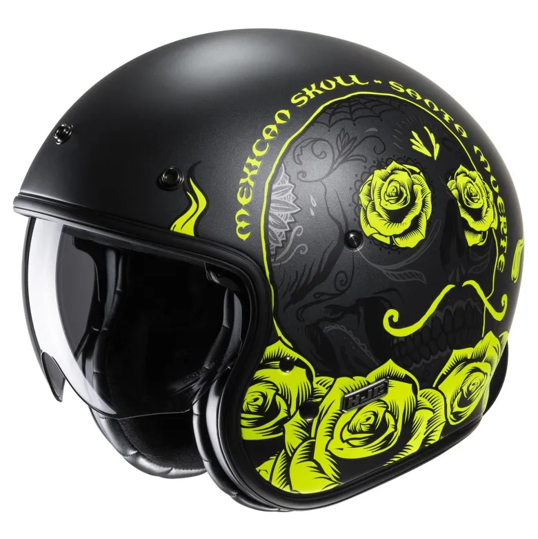 Kask otwarty HJC V31 DESTO BLACK/YELLOW czarny żółty fluo