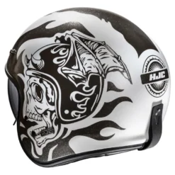 Kask otwarty HJC V31 FLAME WHITE/BLACK biały czarny