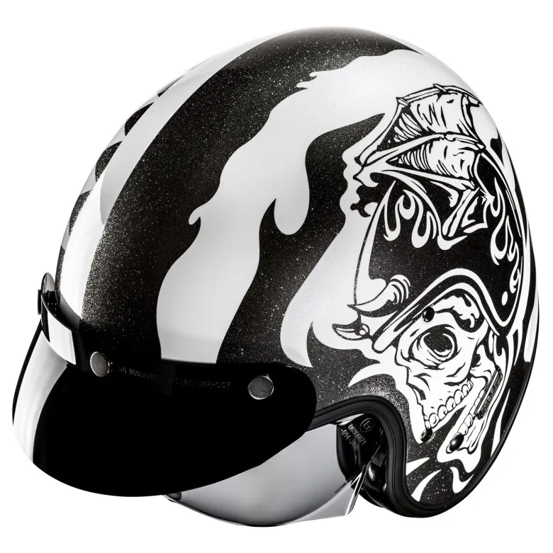 Kask otwarty HJC V31 FLAME WHITE/BLACK biały czarny