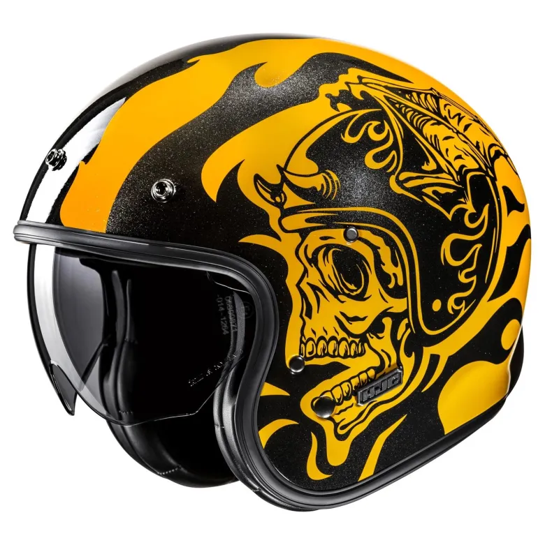 Kask otwarty HJC V31 FLAME YELLOW/BLACK żółty czarny