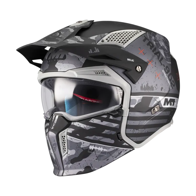 Kask otwarty MT STREETFIGHTER SV S BELIC GREY/BLACK czarny szary