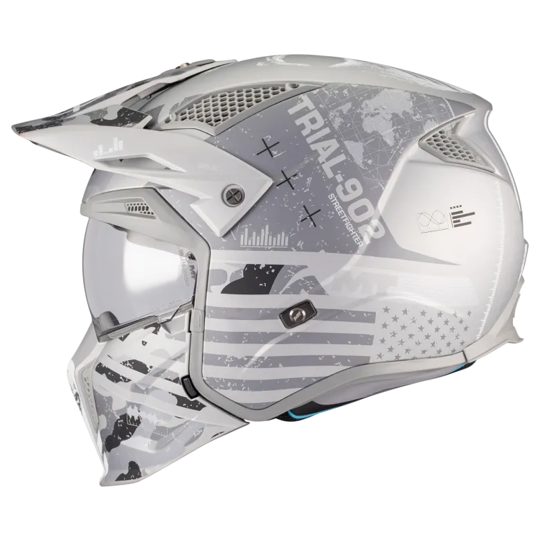 Kask otwarty MT STREETFIGHTER SV S BELIC WHITE/GREY biały szary