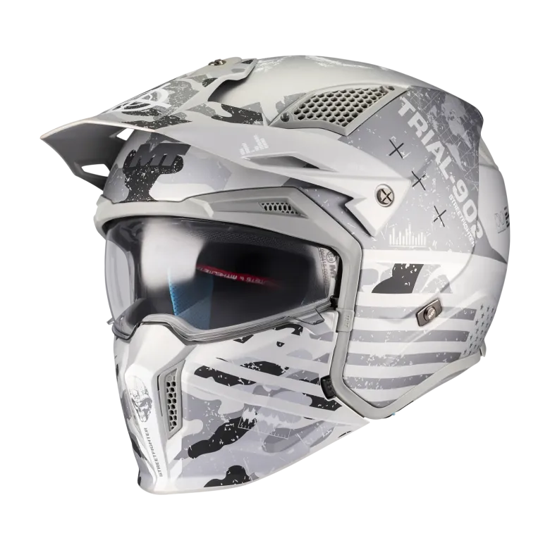 Kask otwarty MT STREETFIGHTER SV S BELIC WHITE/GREY biały szary
