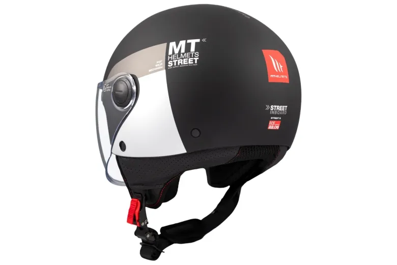 Kask otwarty MT STREET S INBOARD MATT BLACK/GREY czarny szary
